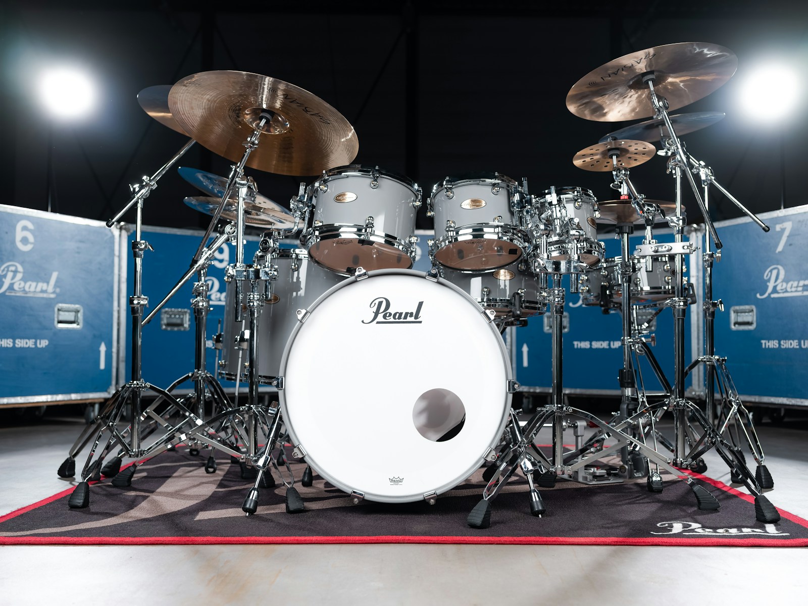 Here's a drum kit, ready to rock!